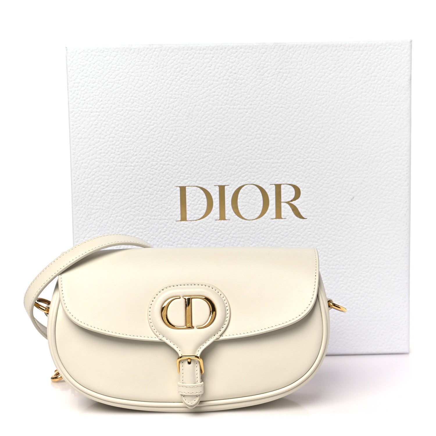 Christian Dior Box Calfskin East West Bobby Bag Latte