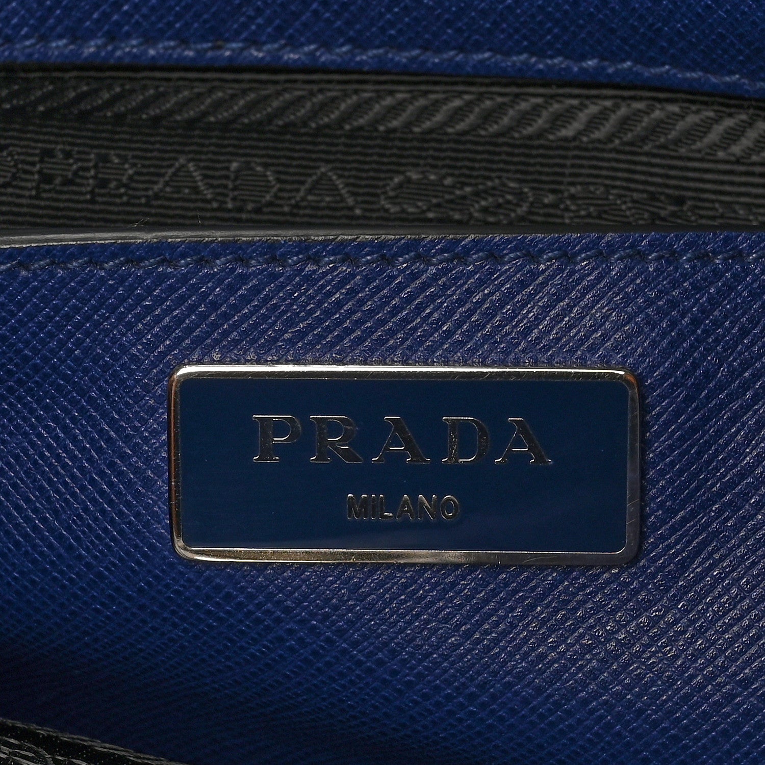 Prada Saffiano Cuir Medium Double Handle Tote Bluette
