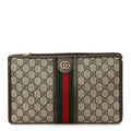 Gucci GG Supreme Monogram Web Ophidia GG Toiletry Case Beige New Acero