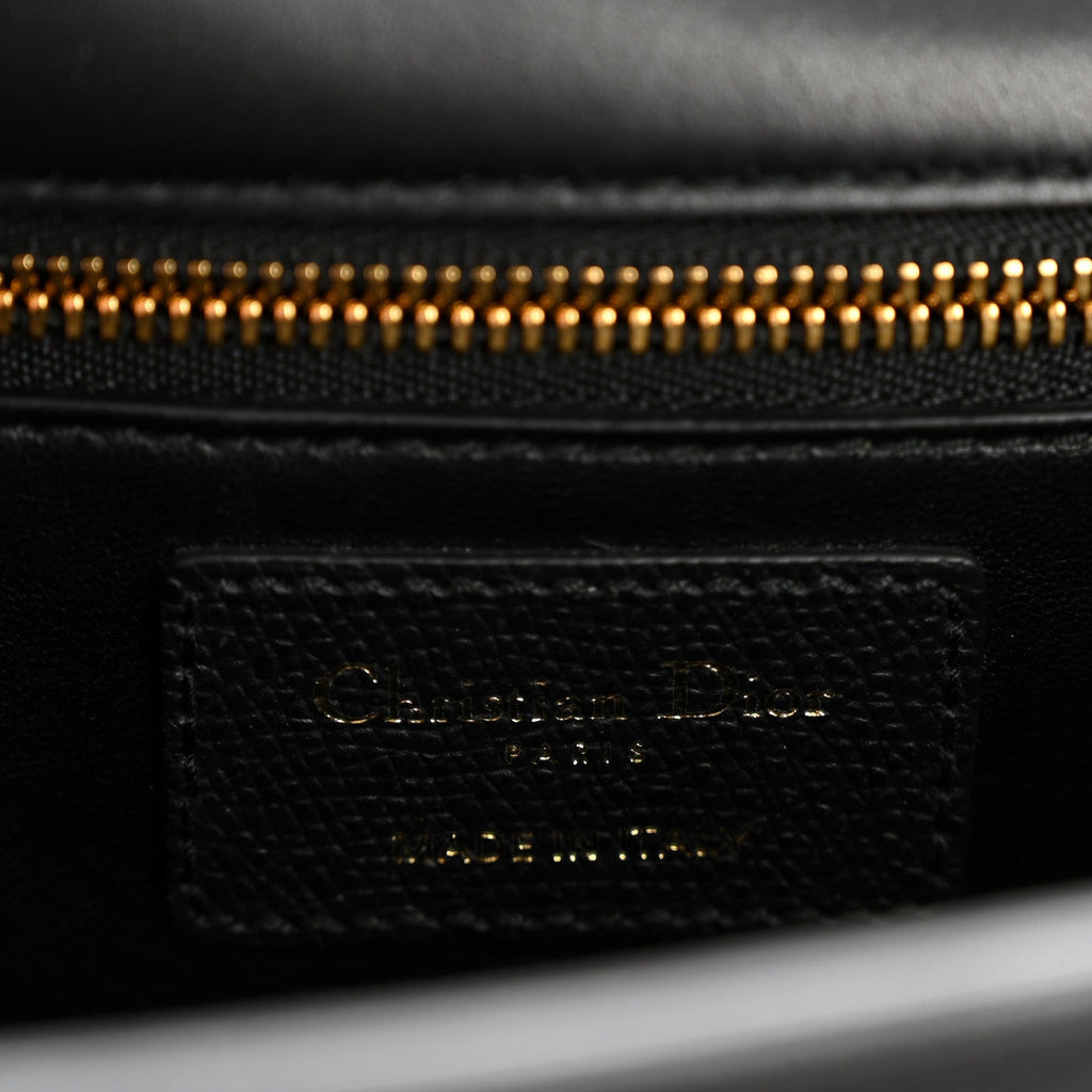 Christian Dior Grained Calfskin 30 Montaigne Flap Bag Black