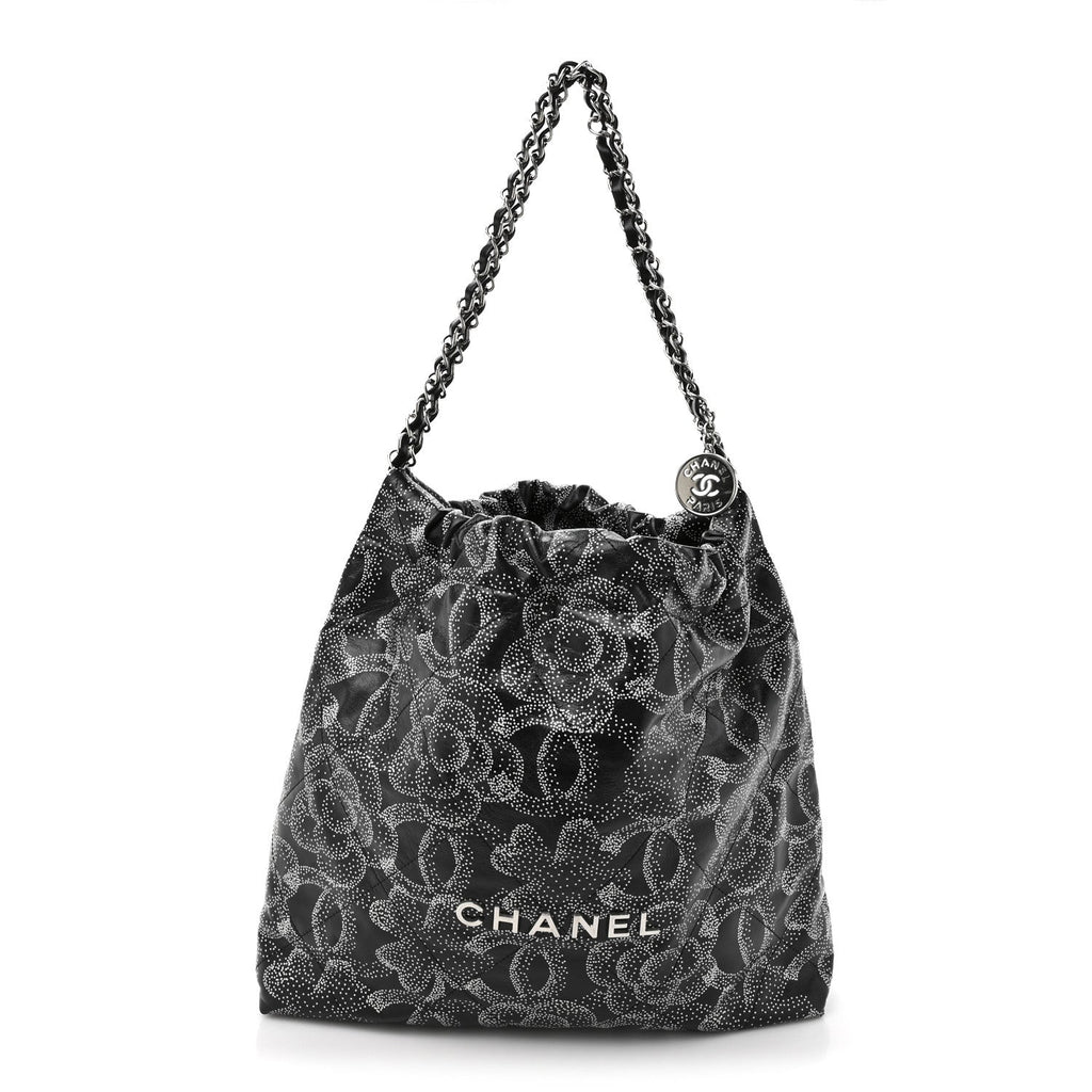 Chanel Printed Calfskin Quilted Chanel 22 Black