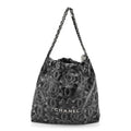 Chanel Printed Calfskin Quilted Chanel 22 Black