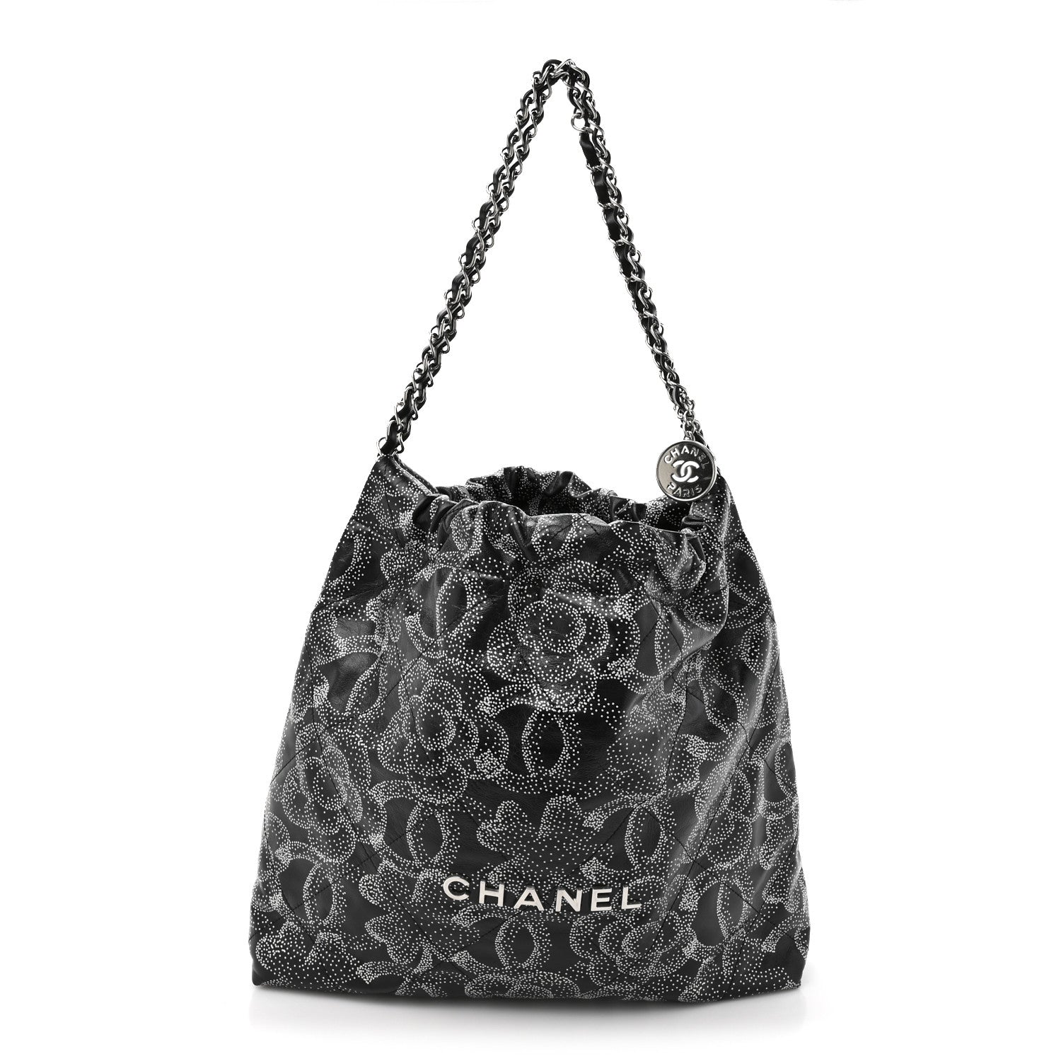Chanel Printed Calfskin Quilted Chanel 22 Black