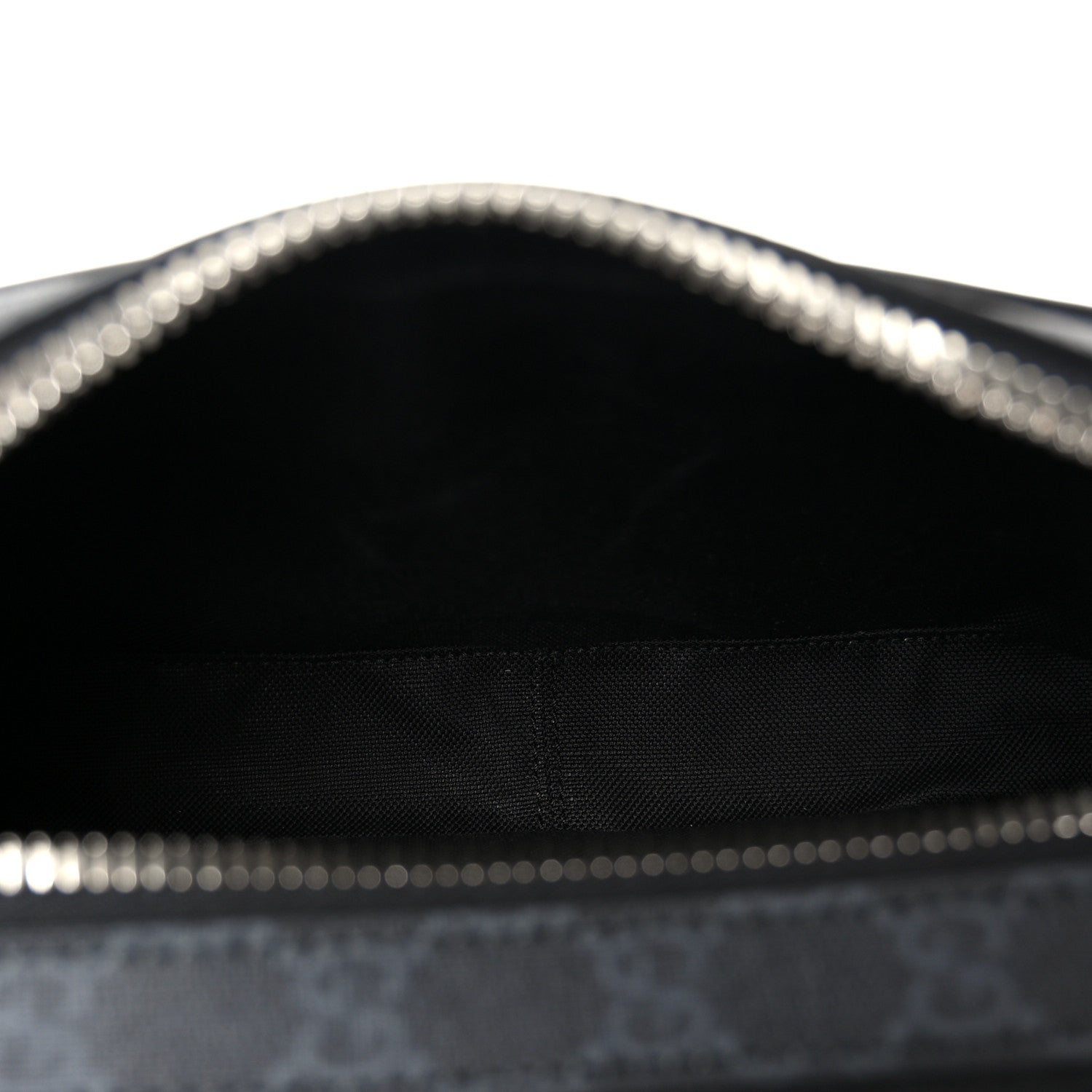 Gucci GG Supreme Monogram Calfskin Web Medium Messenger Bag Black Grey