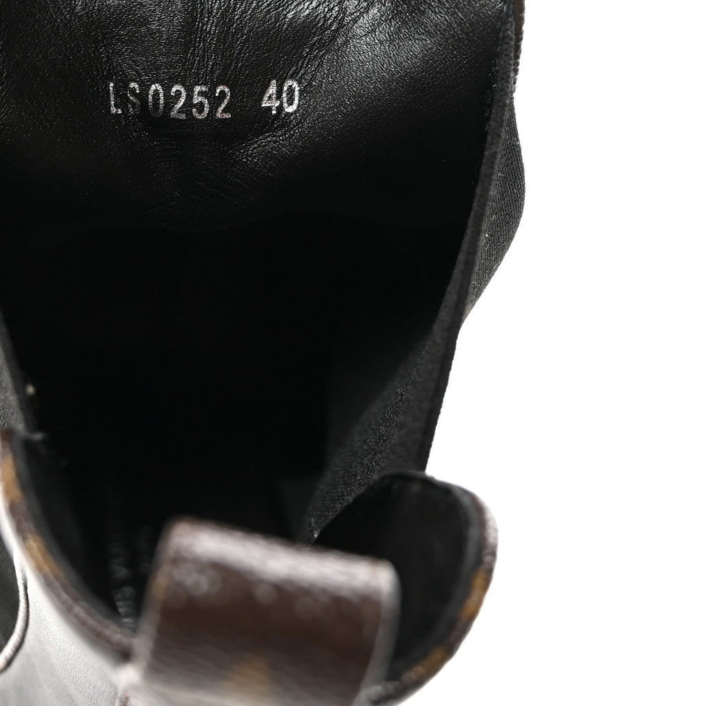 Louis Vuitton Calfskin Monogram LV Beaubourg Platform Ankle Boots 40 Black