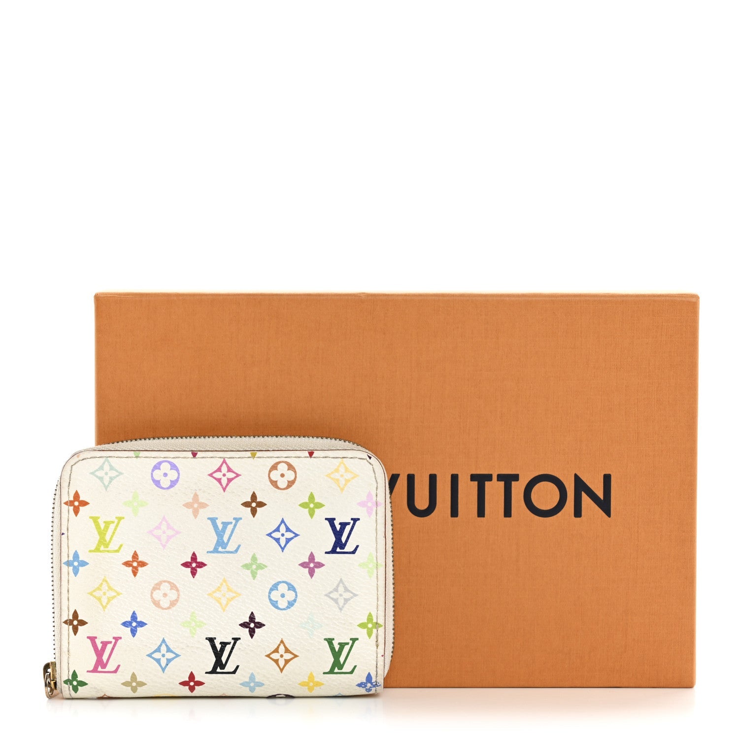 Louis Vuitton Monogram Multicolor Zippy Coin Purse Wallet White