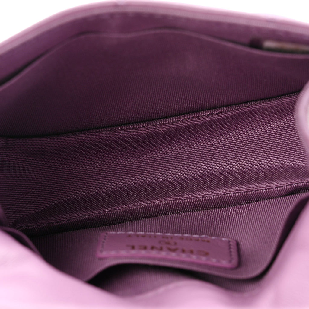 Chanel Shiny Lambskin Quilted Extra Mini Flap Purple