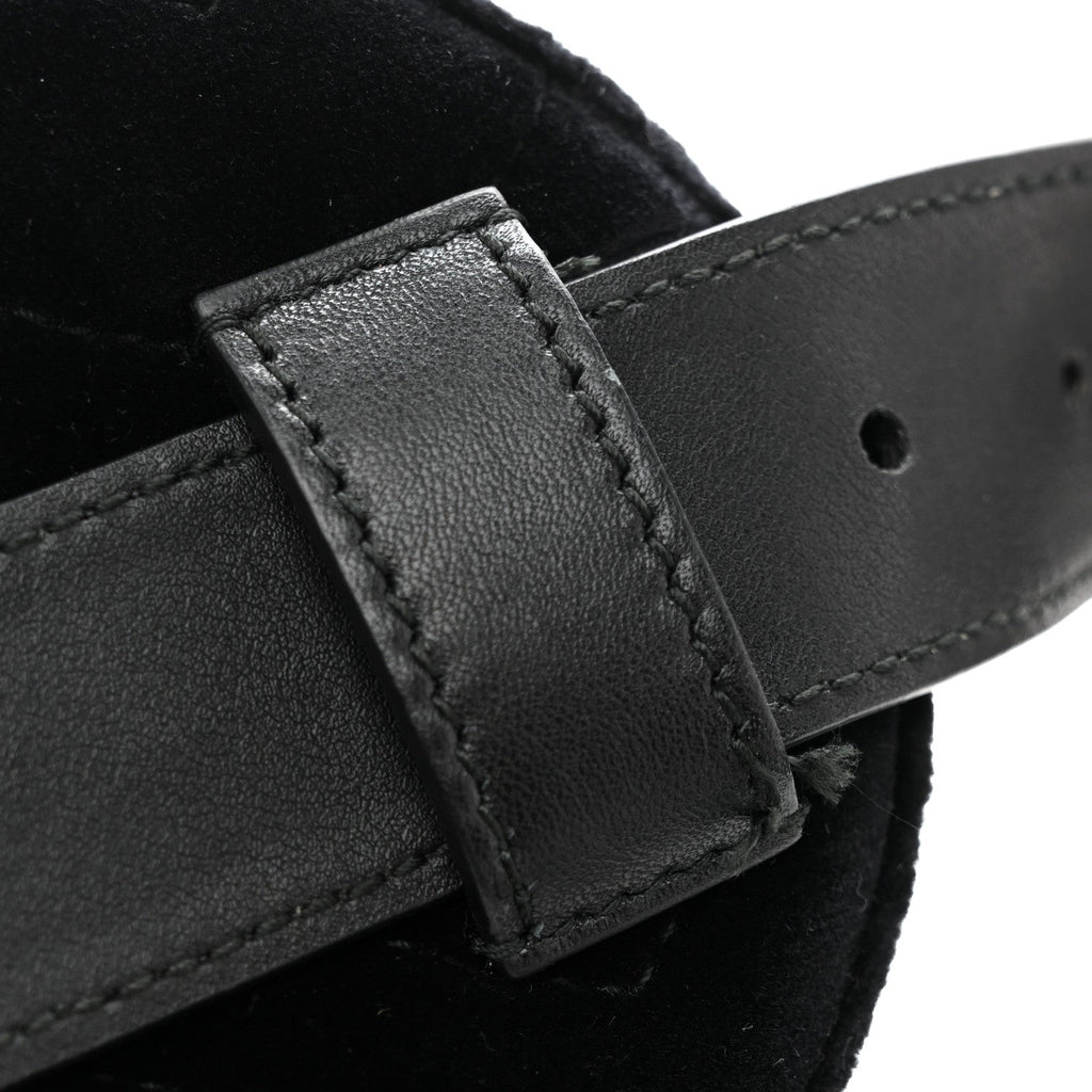 Gucci Velvet Matelasse GG Marmont Belt Bag 75 30 Black