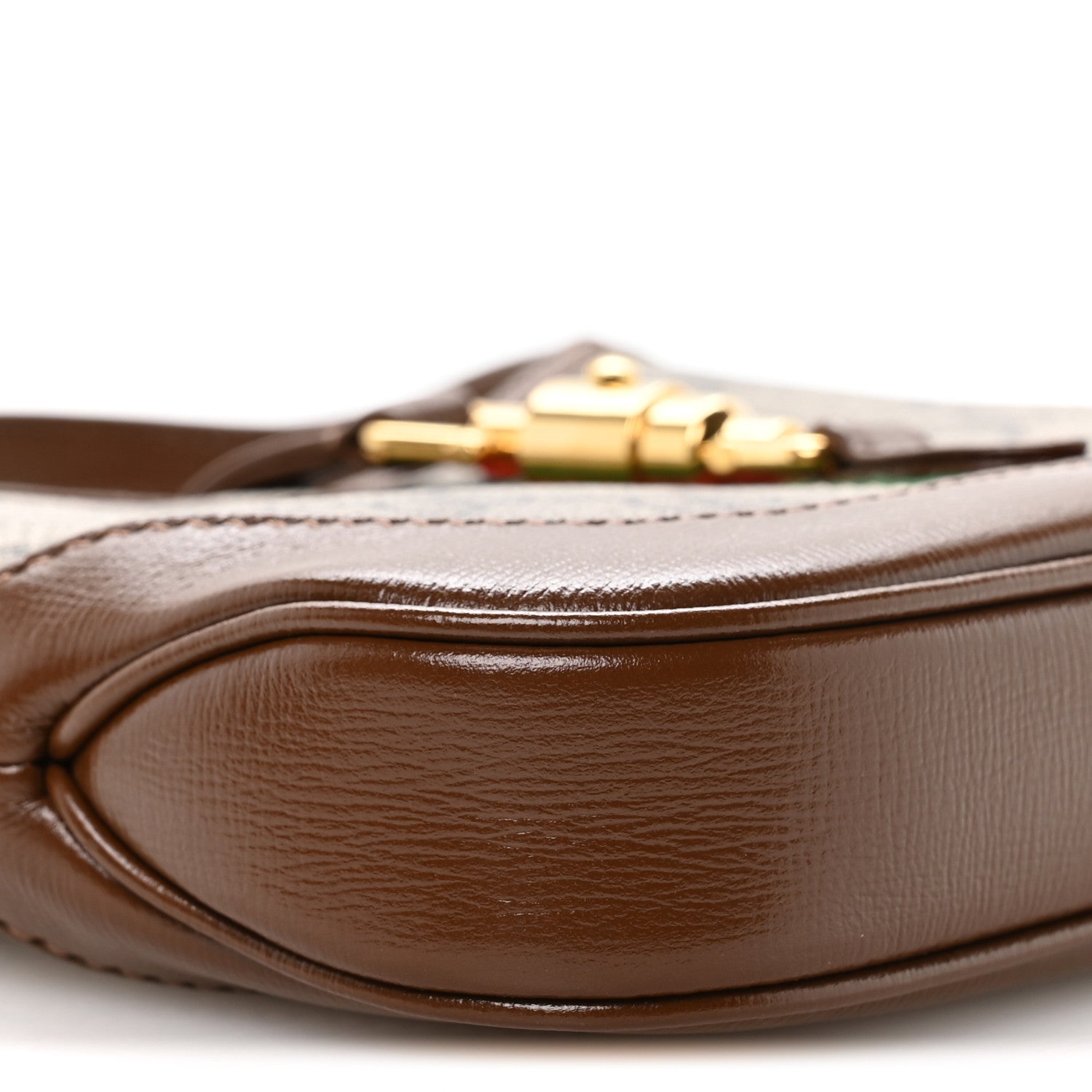 Gucci GG Supreme Monogram Azalea Calfskin Web Mini Jackie 1961 Hobo Beige Ebony Brown Sugar