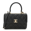 Chanel Lambskin Quilted Mini Trendy CC Dual Handle Flap Bag Black