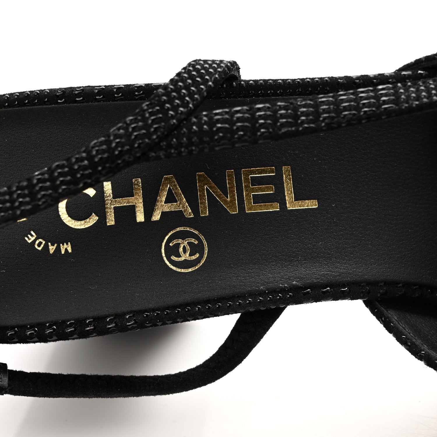 Chanel Suede Kidskin Cap Toe CC Slingback Pumps 39 Black