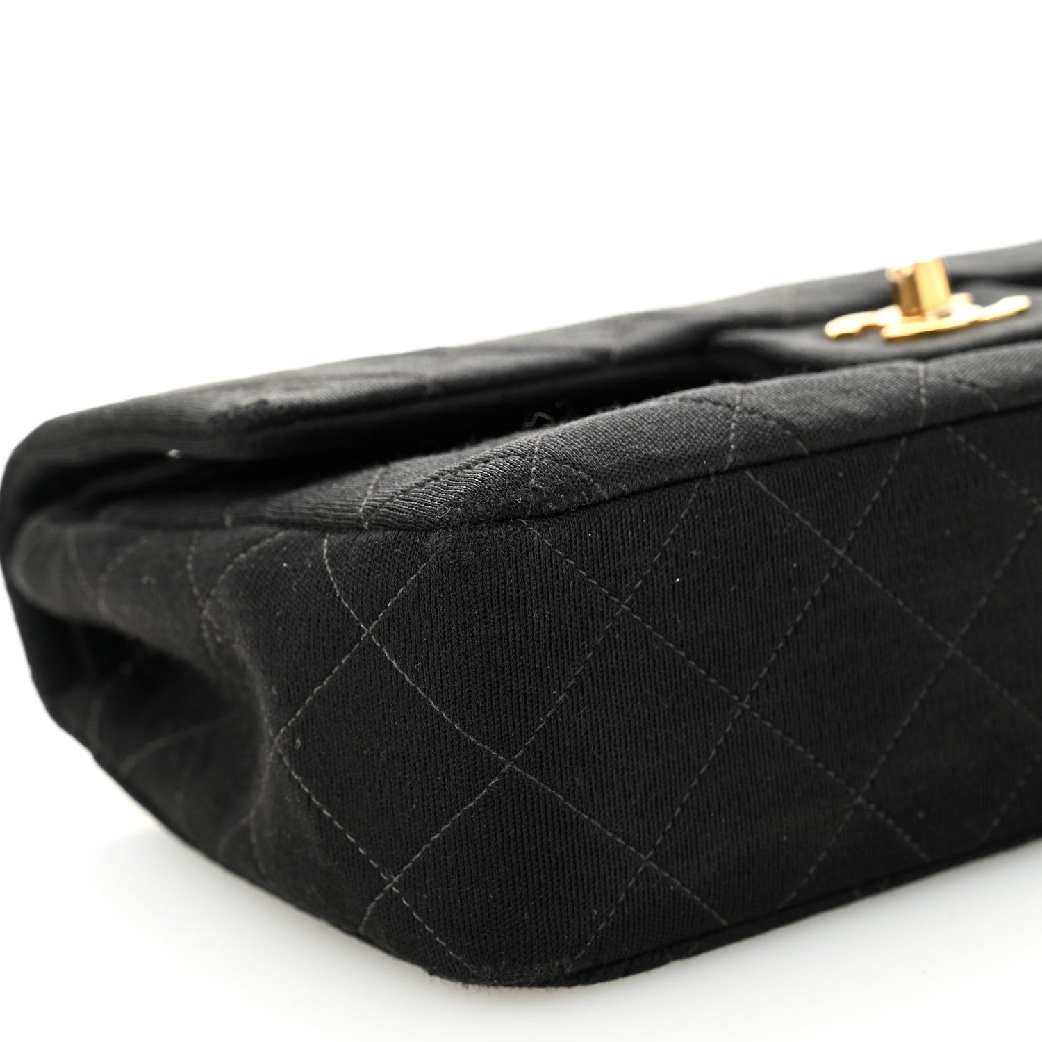 Chanel Jersey Quilted Small Double Flap Black