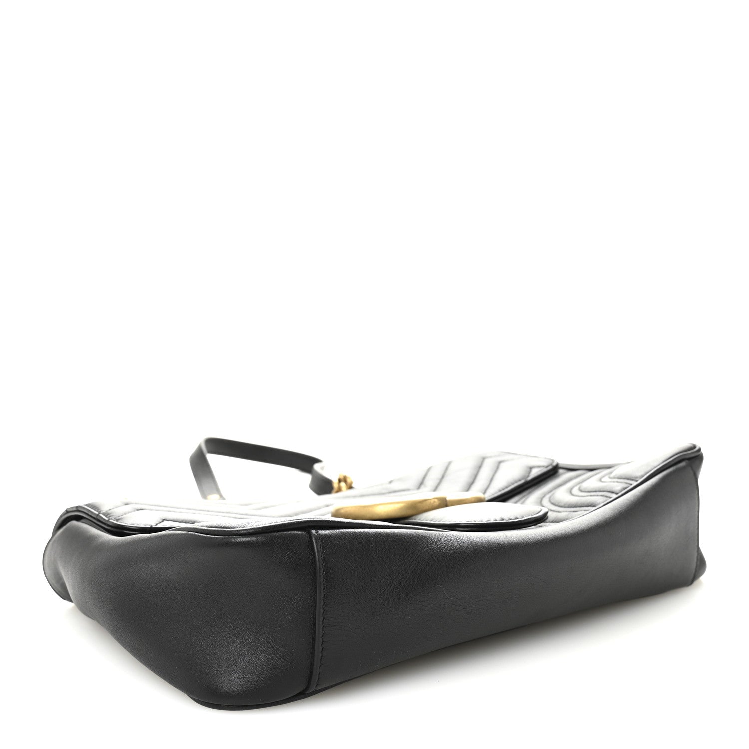 Gucci Calfskin Matelasse Medium GG Marmont Shoulder Bag Black