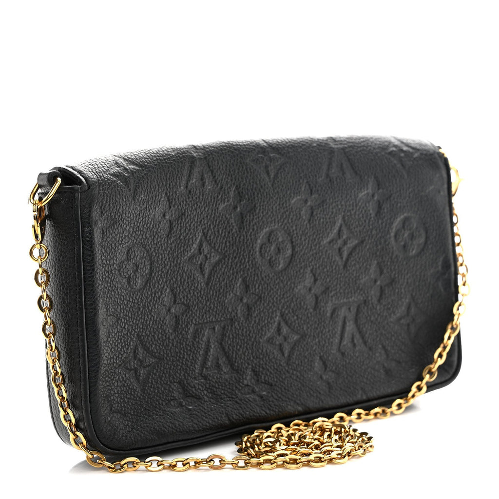 Louis Vuitton Empreinte Pochette Felicie Chain Wallet Black