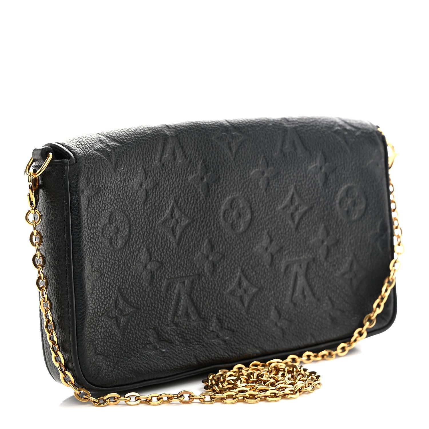 Louis Vuitton Empreinte Pochette Felicie Chain Wallet Black