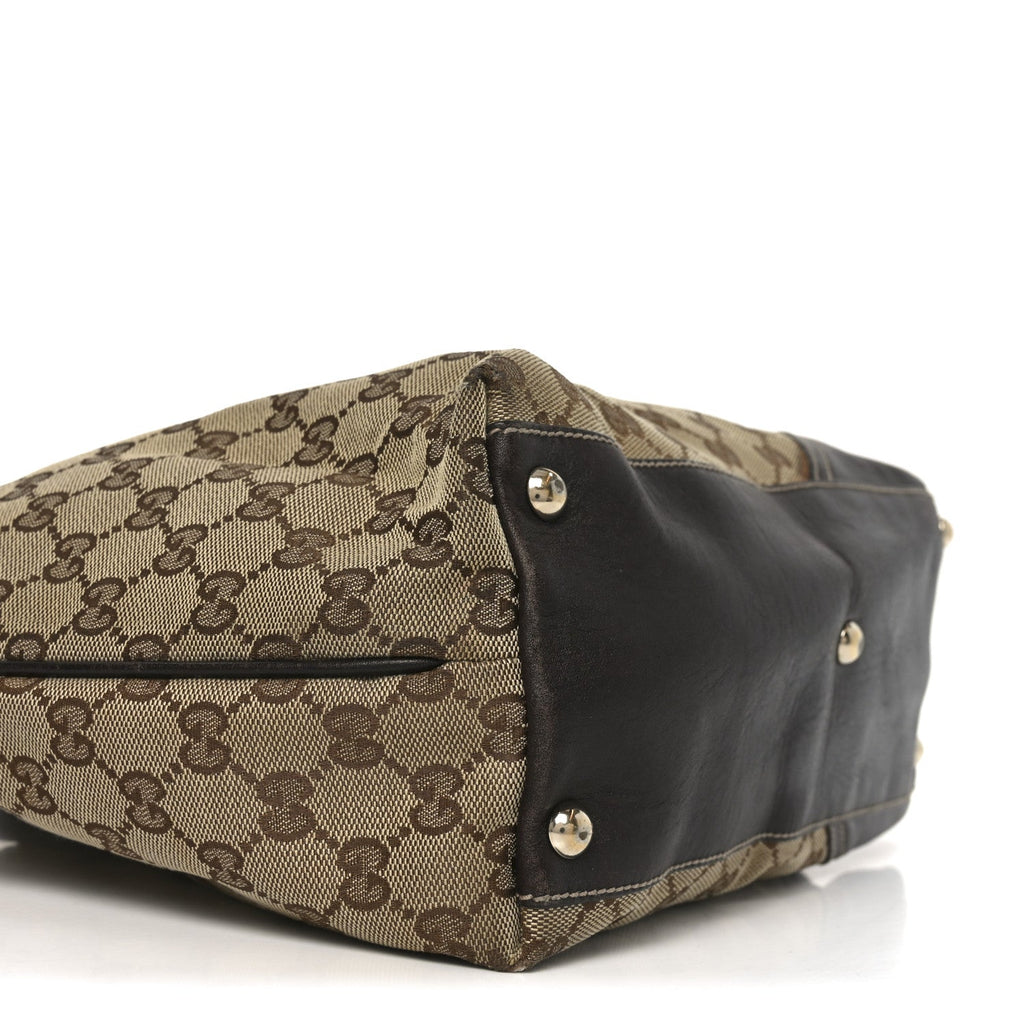 Gucci Monogram Medium New Britt Tote Brown