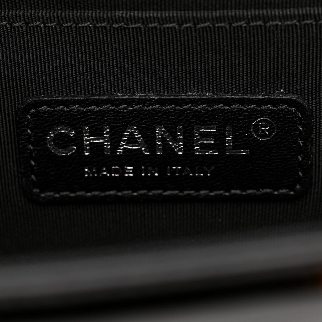 Chanel Patent Calfskin Quilted Medium Plexiglass Boy Flap Black
