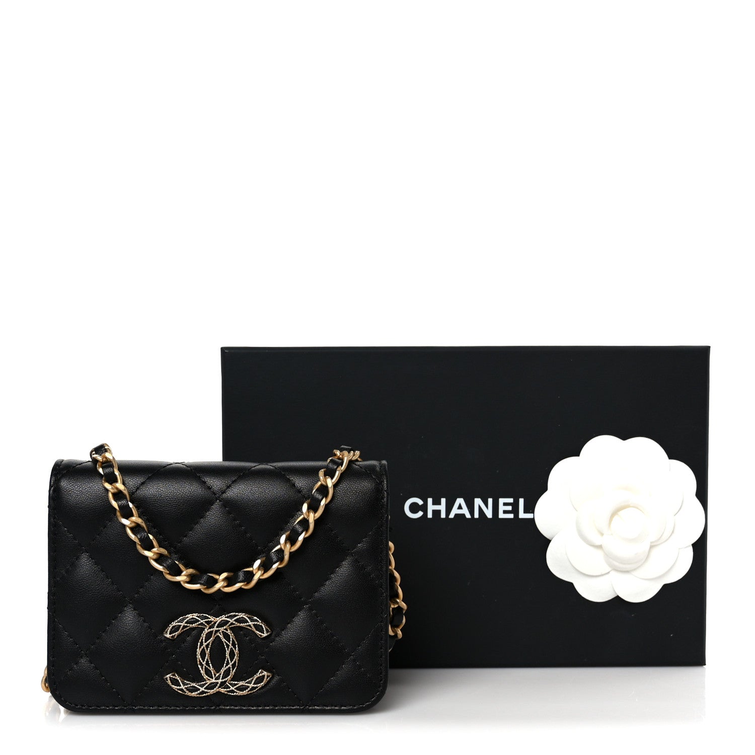 Chanel Lambskin Quilted Mini CC Flap Black