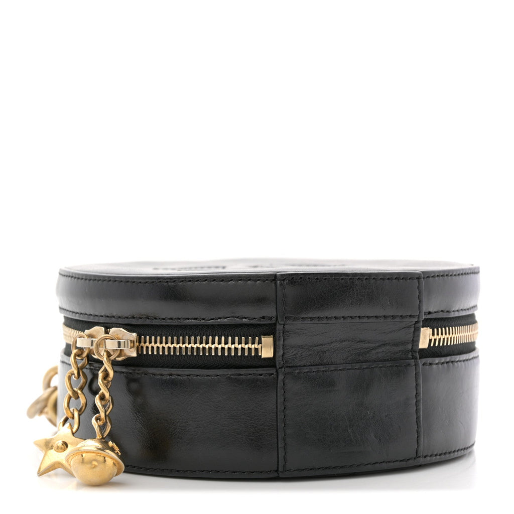 Chanel Glazed Calfskin Round As Earth Evening Bag Black