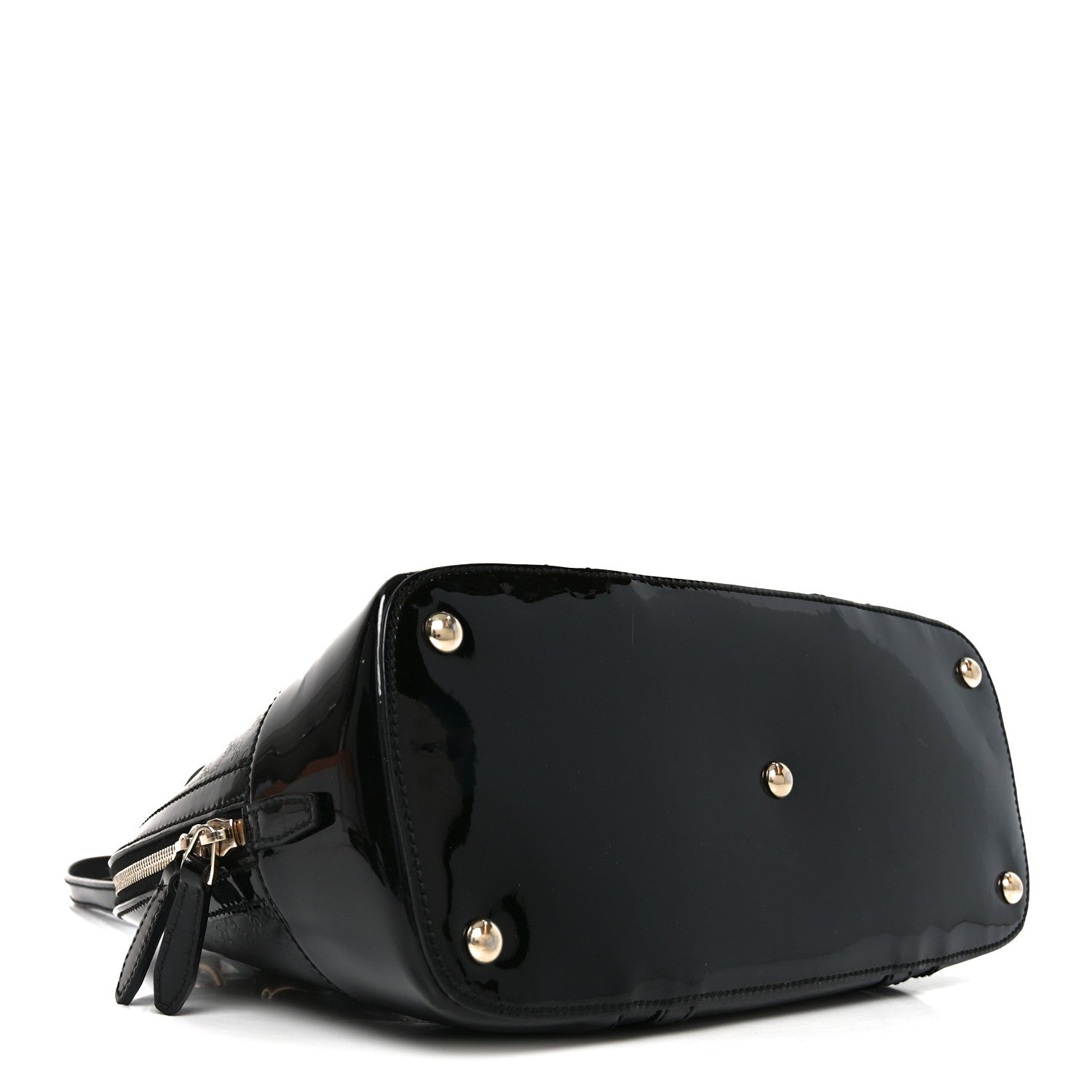 Gucci Patent Microguccissima Small Nice Top Handle Dome Bag Black