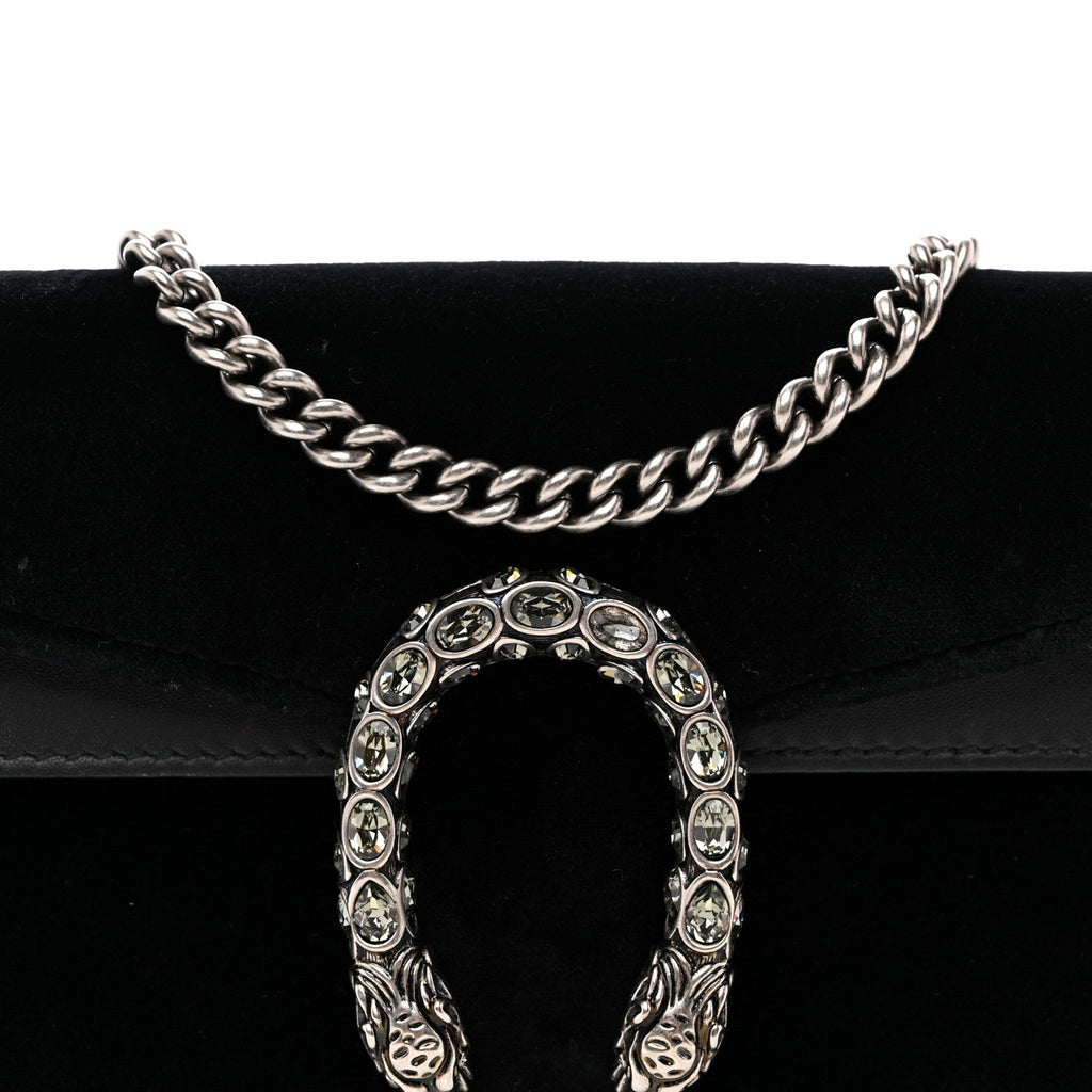 Gucci Suede Super Mini Dionysus Shoulder Bag Black