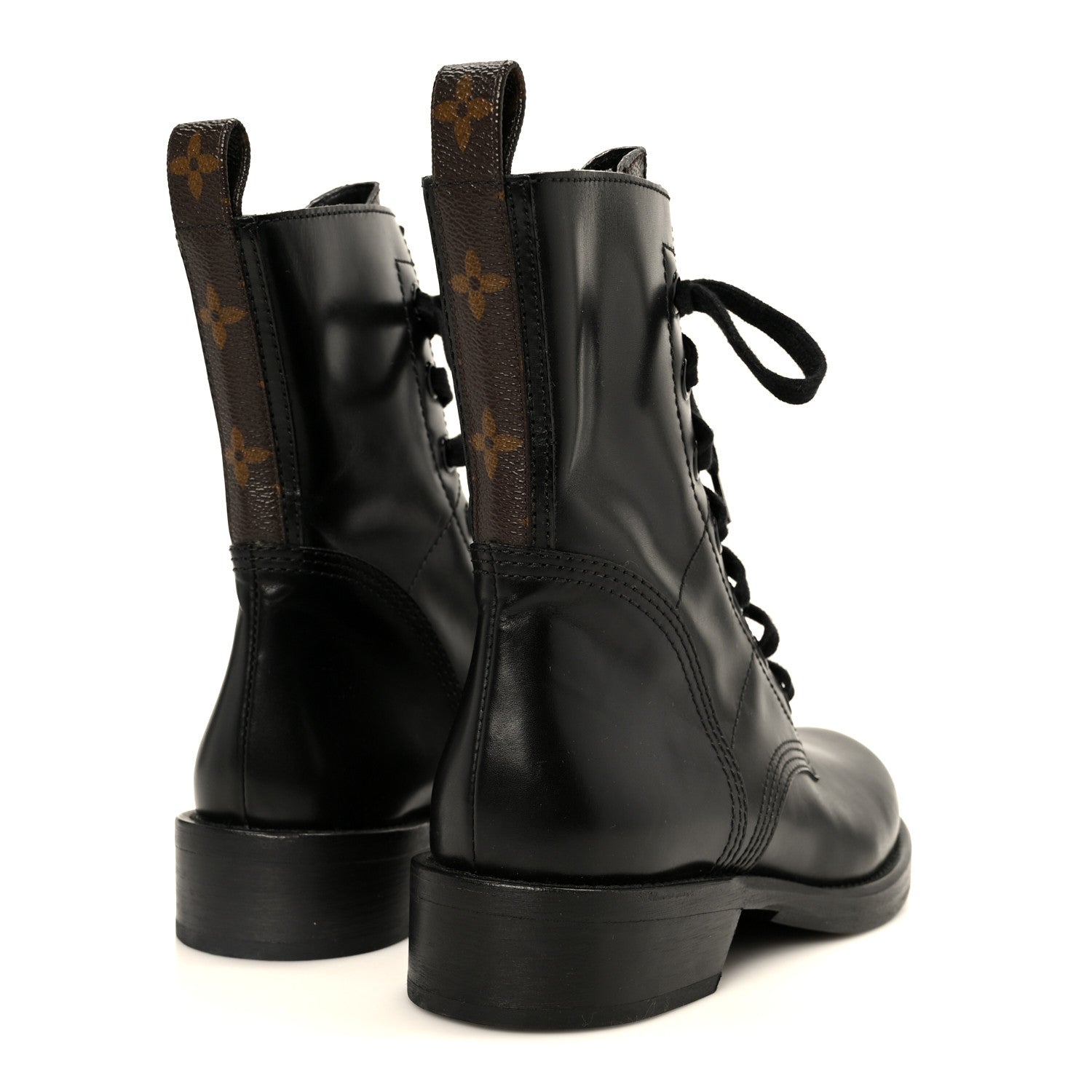 Louis Vuitton Calfskin Monogram Metropolis Flat Ranger Boots 37 Black