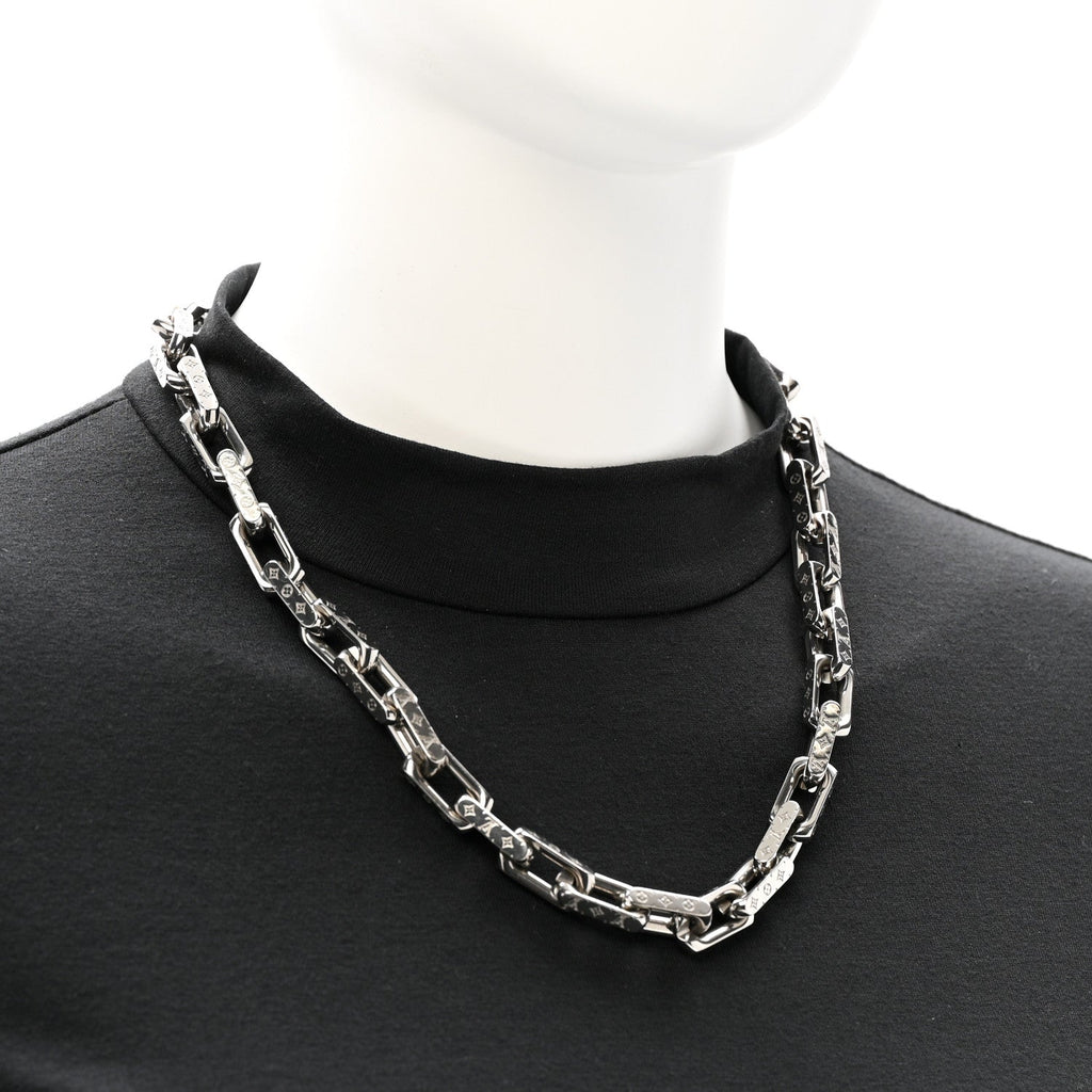 Louis Vuitton Monogram Chain Necklace Silver