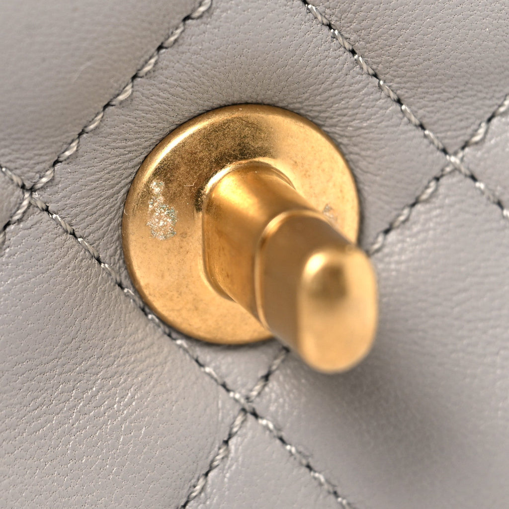 Chanel Lambskin Quilted Mini Pearl Crush Flap Light Grey