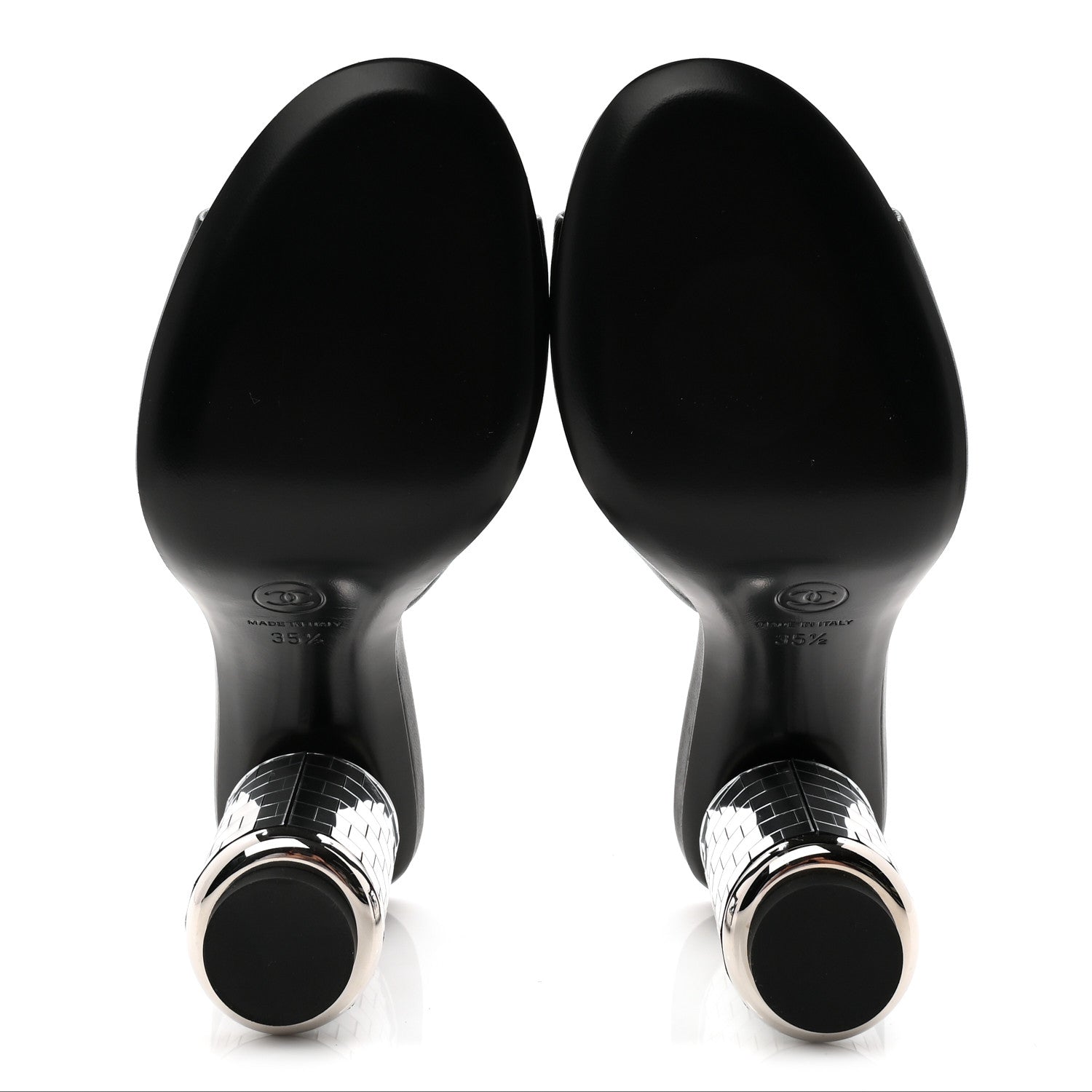 Lambskin Mirror Mules 35.5 Black