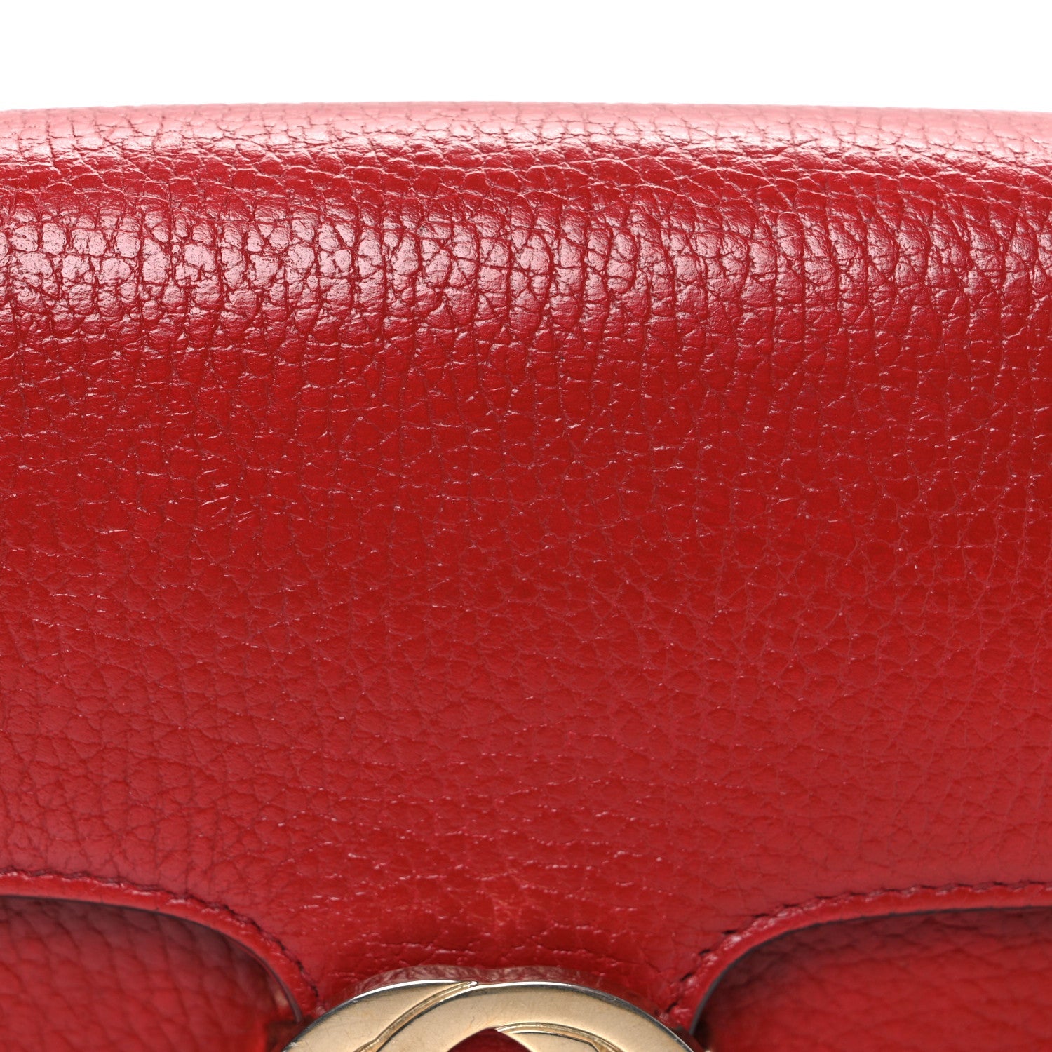 Gucci Dollar Calfskin Small Interlocking G Shoulder Bag Red