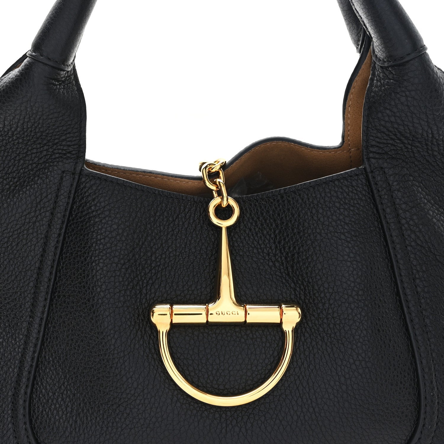 Gucci Grained Calfskin Softbit Medium Shoulder Bag Black