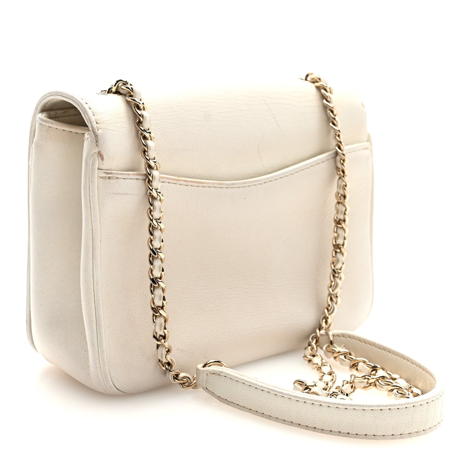 Chanel Lambskin CC Mania Flap Bag White