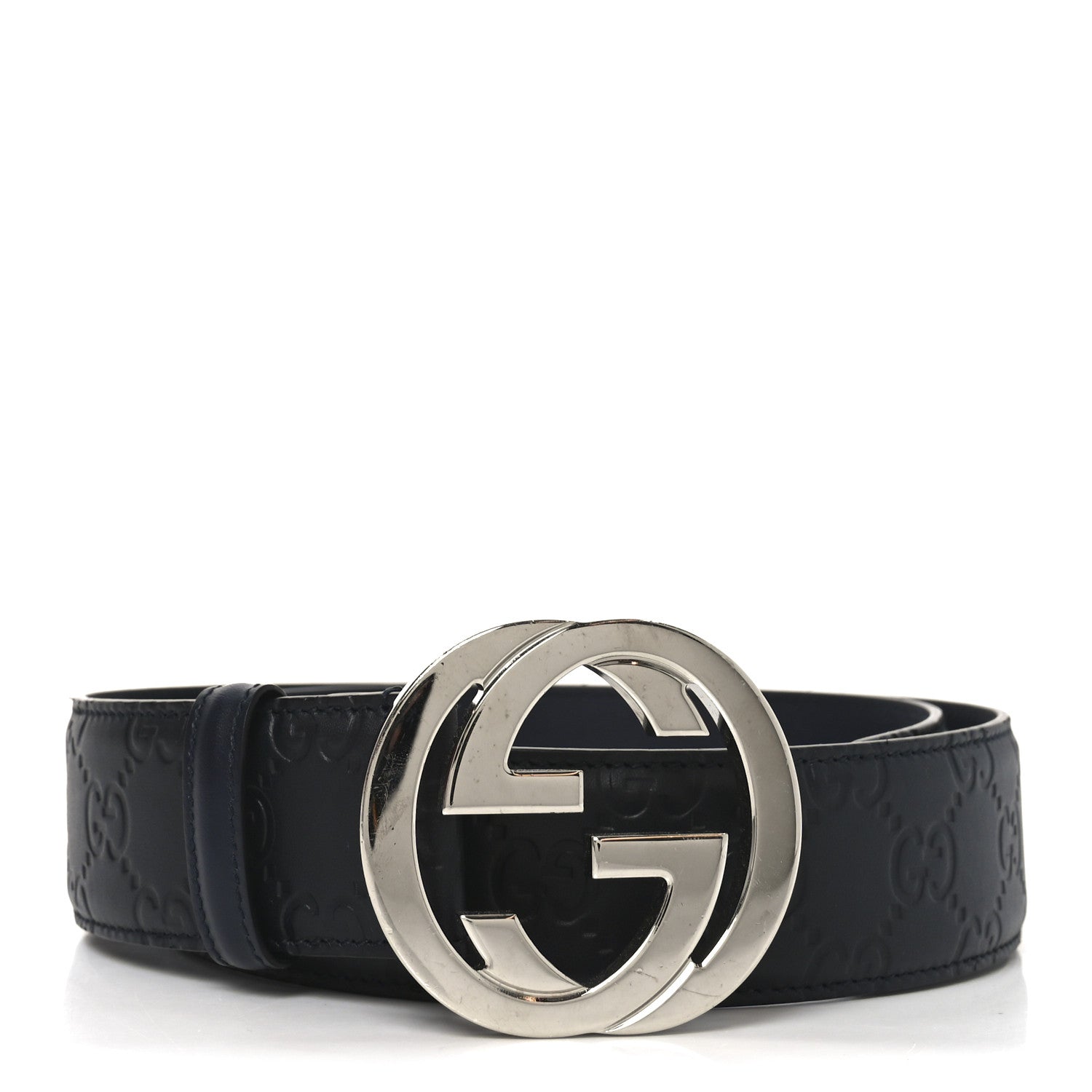 Gucci Guccissima Signature Interlocking G 40mm Belt 80 32 Black