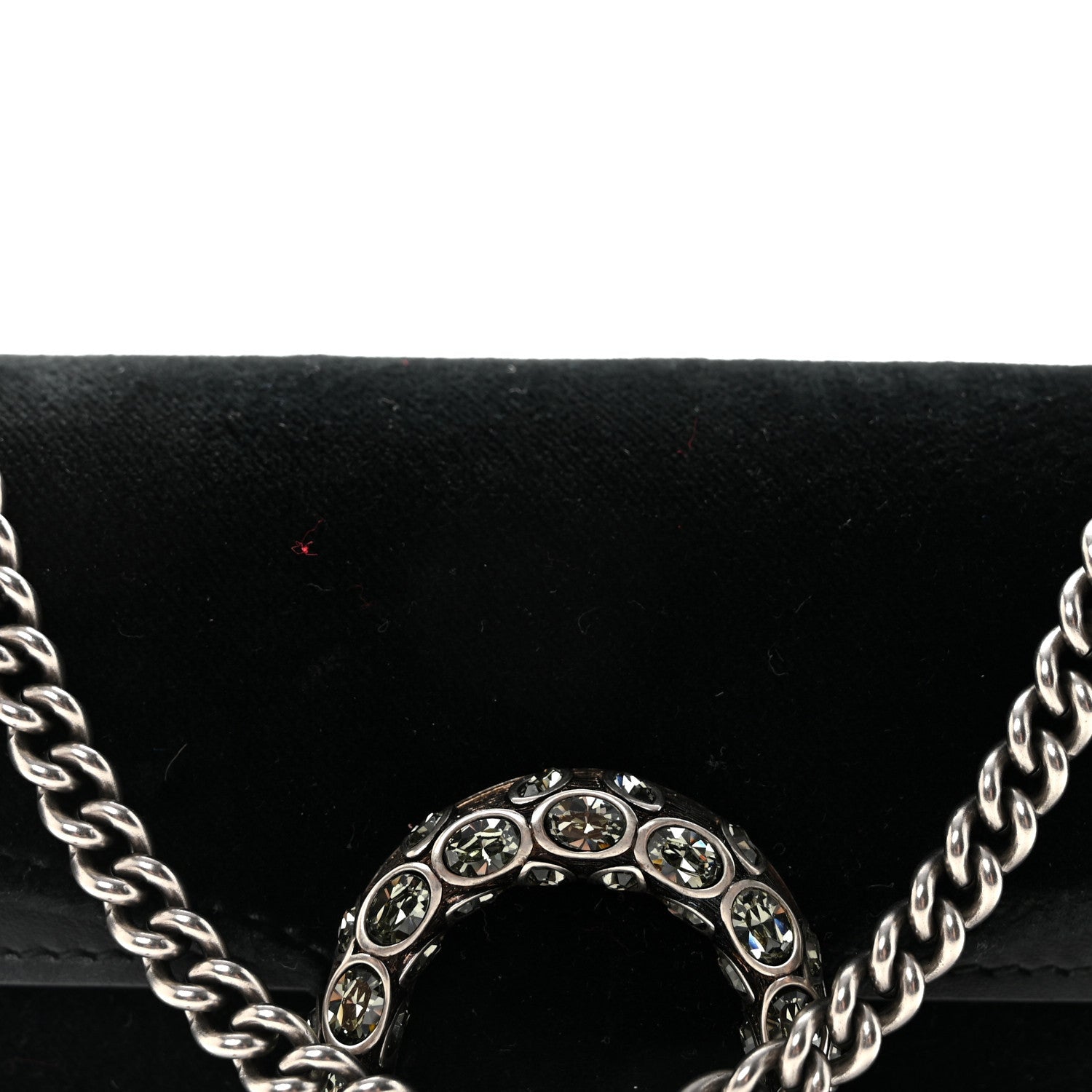 Gucci Velvet Super Mini Dionysus Shoulder Bag Black