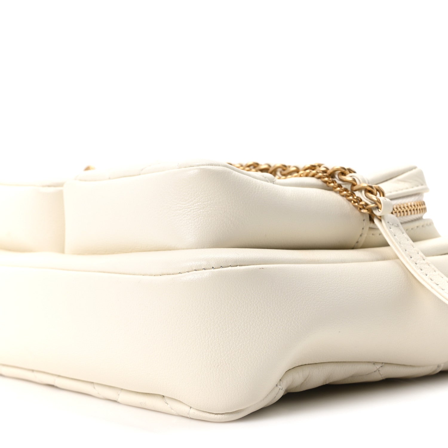 Chanel Calfskin Quilted Small Camera Case White