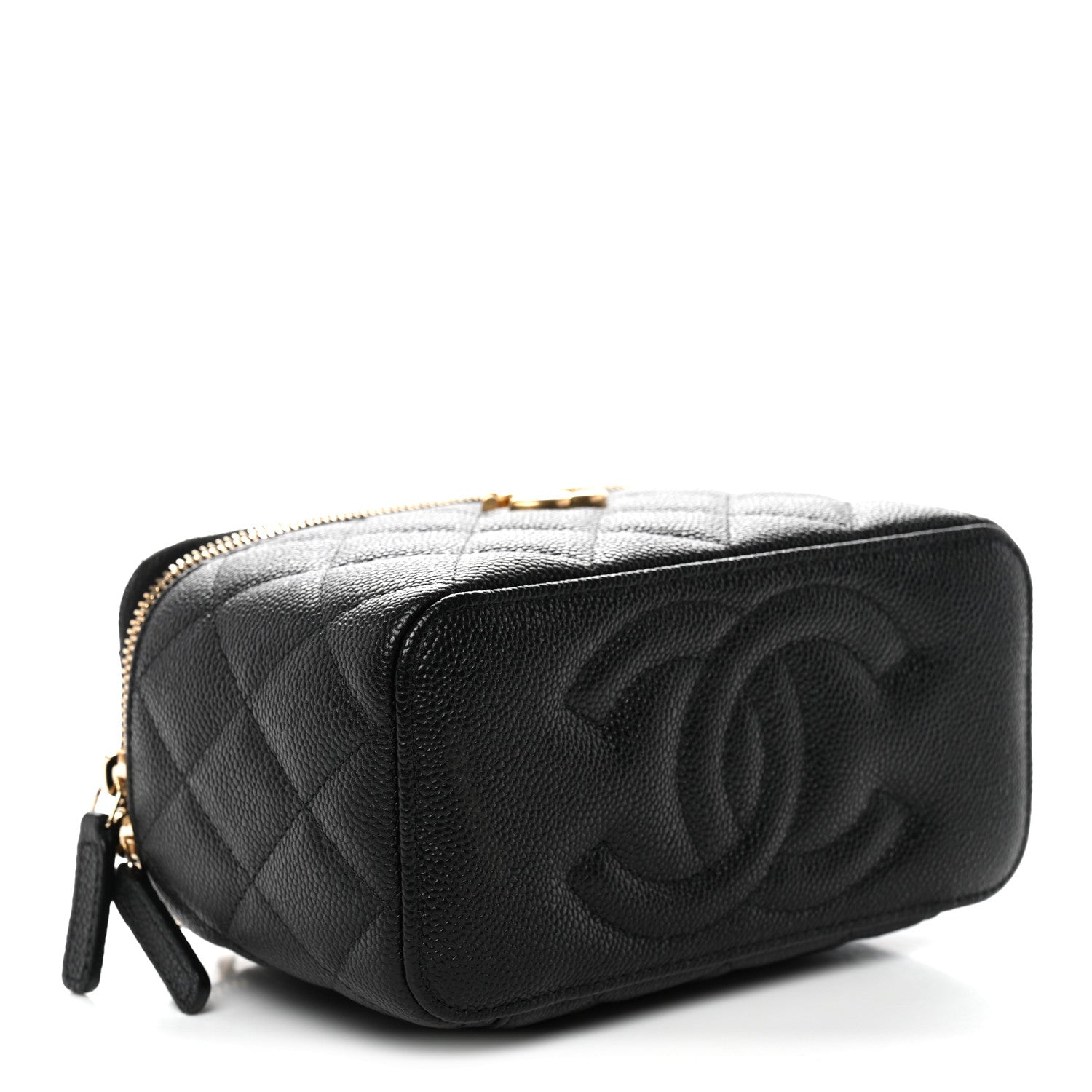 Chanel Caviar Quilted Sweetheart Vanity Case Black
