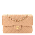 Chanel Caviar Quilted Small Double Flap Beige
