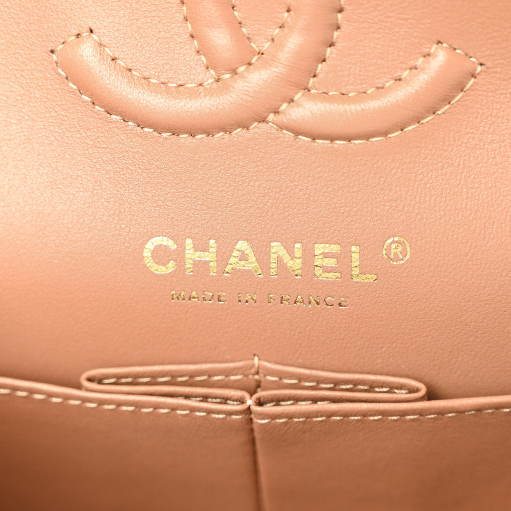 Chanel Lambskin Quilted Small Double Flap Brown