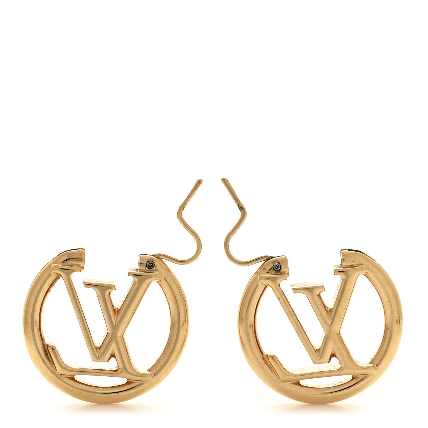 Louis Vuitton Metal Small Louise Hoop Earrings Gold
