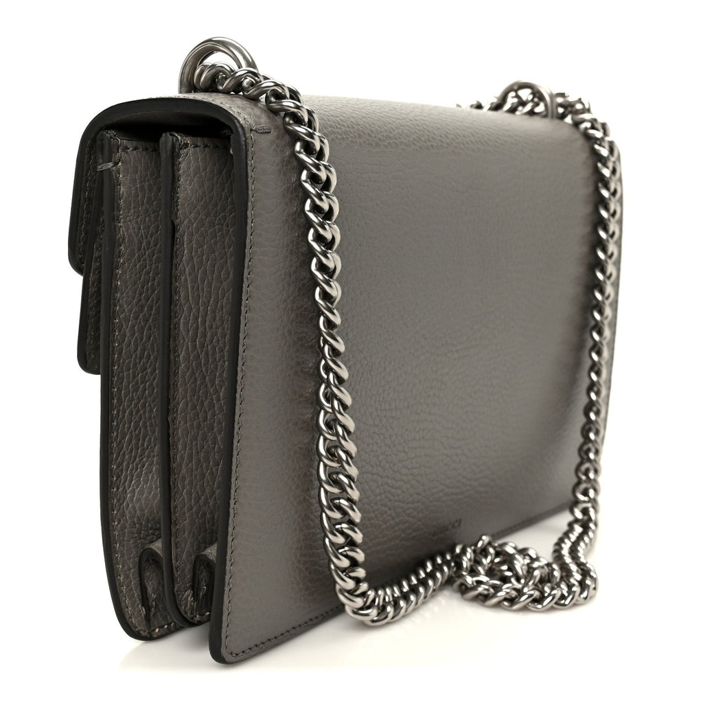 Gucci Pebbled Calfskin Small Dionysus Shoulder Bag Dusty Grey