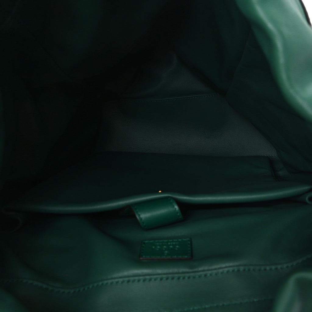 Gucci GG Supreme Monogram Snakeskin Ophidia Double Buckle Backpack Brown Green