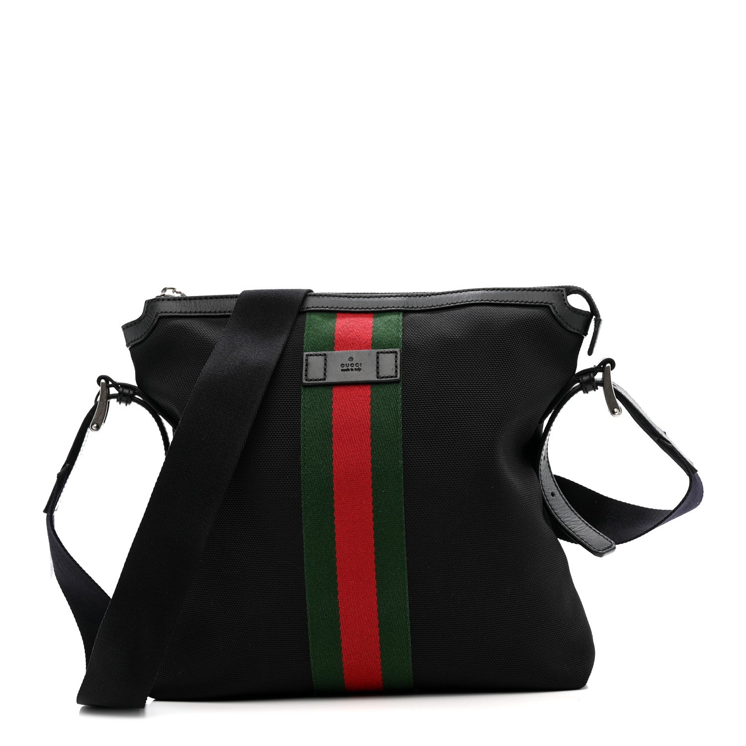 Gucci Techno Canvas Web Messenger Bag Black