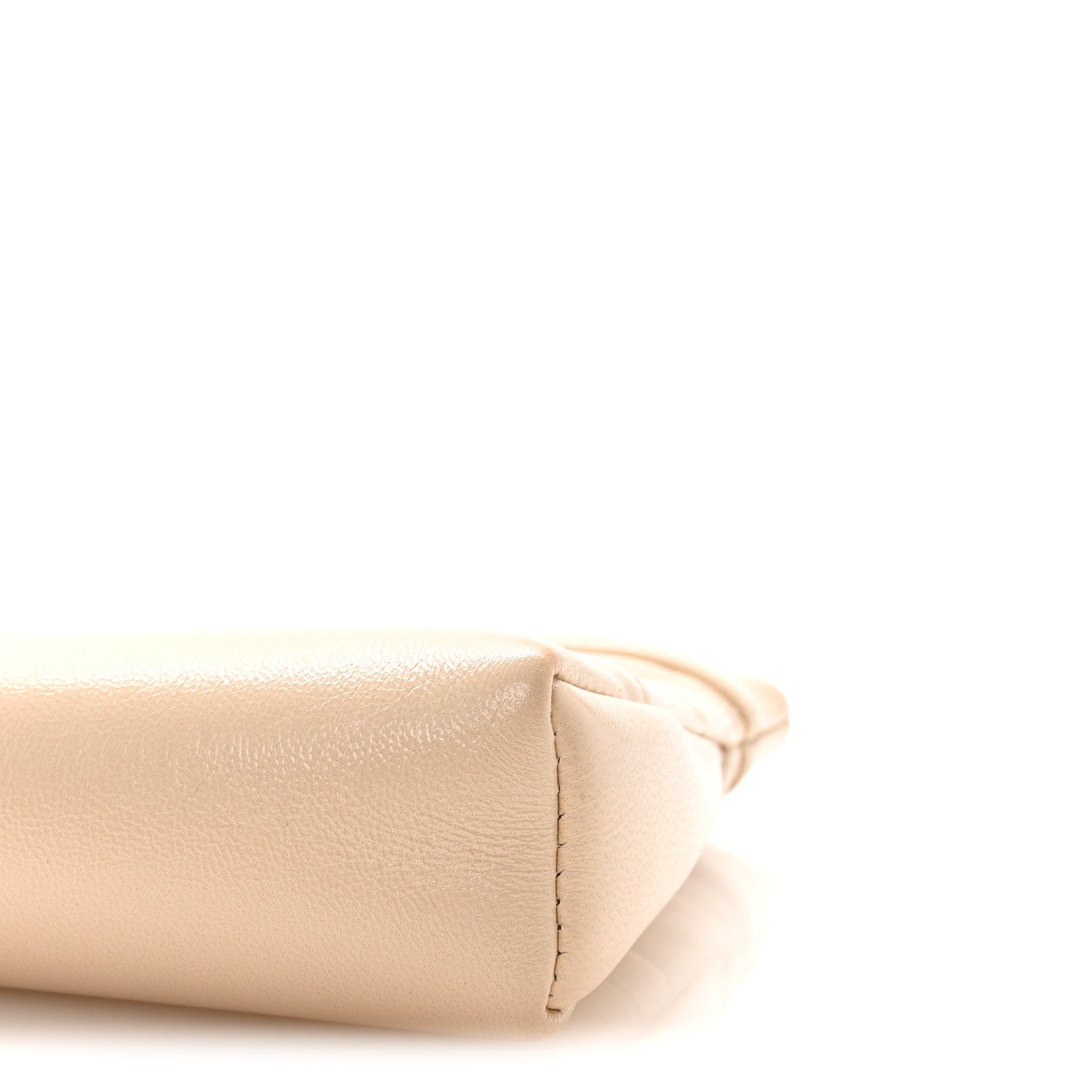 Chanel Shiny Crumpled Calfskin Quilted Nano 31 Shopping Bag Beige