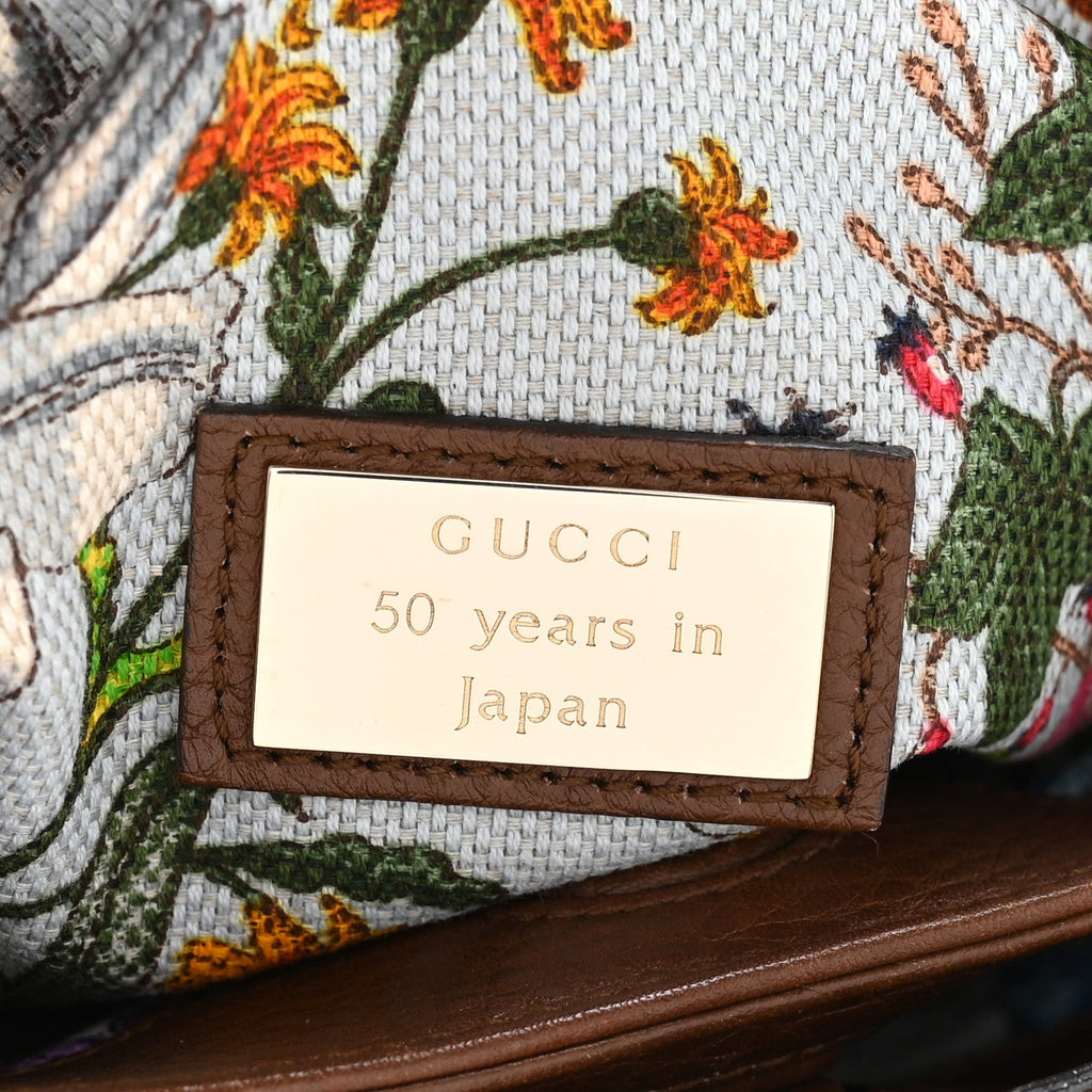 Gucci Calfskin Small Bamboo Shopper Tote Acero