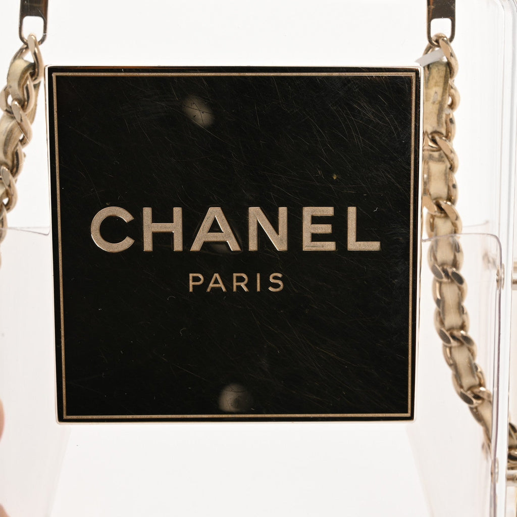 Chanel Transluscent Plexiglass Perfume Bottle Clutch