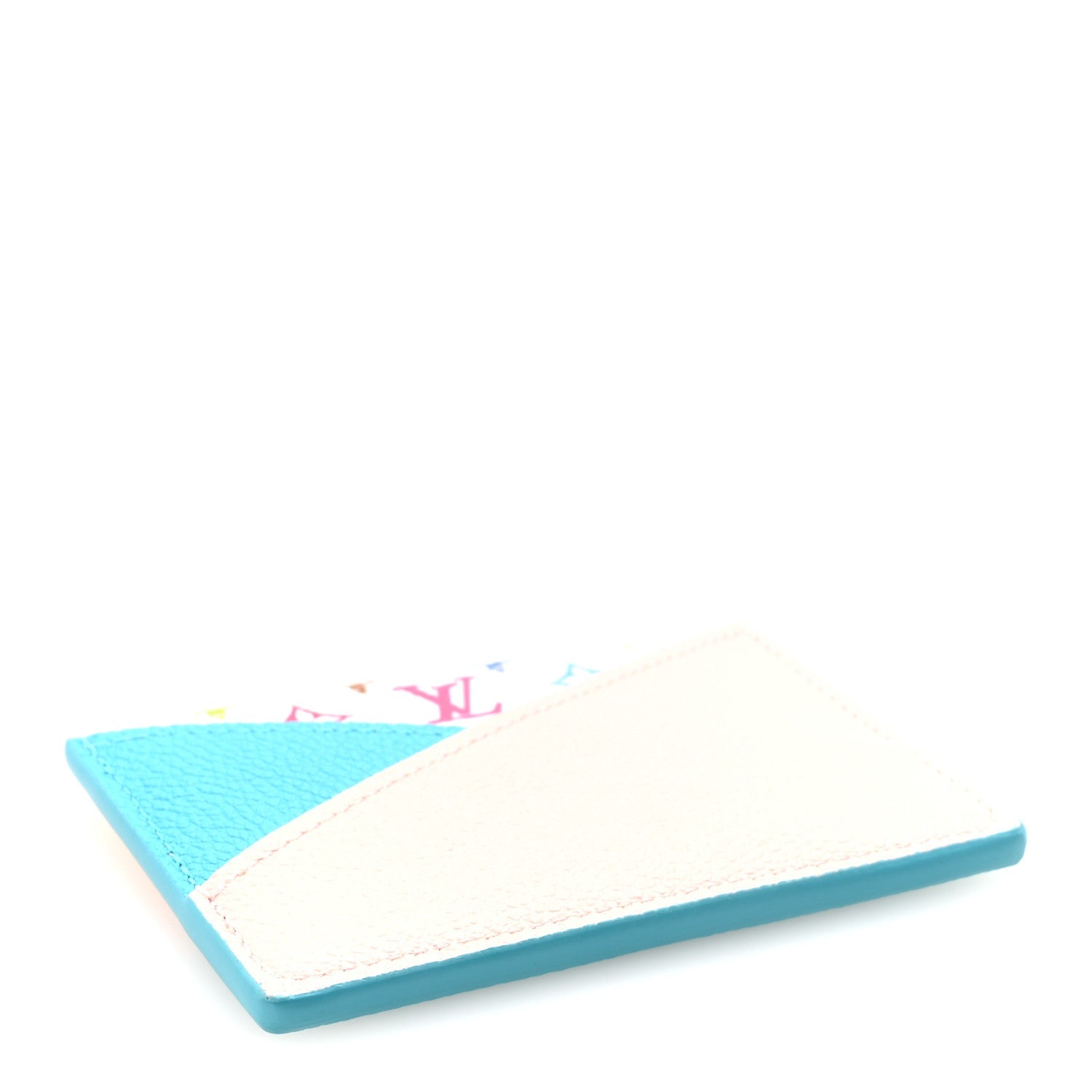 Louis Vuitton LV X TM Monogram Multicolor Criss-Cross Card Holder Kabira Blue Rose