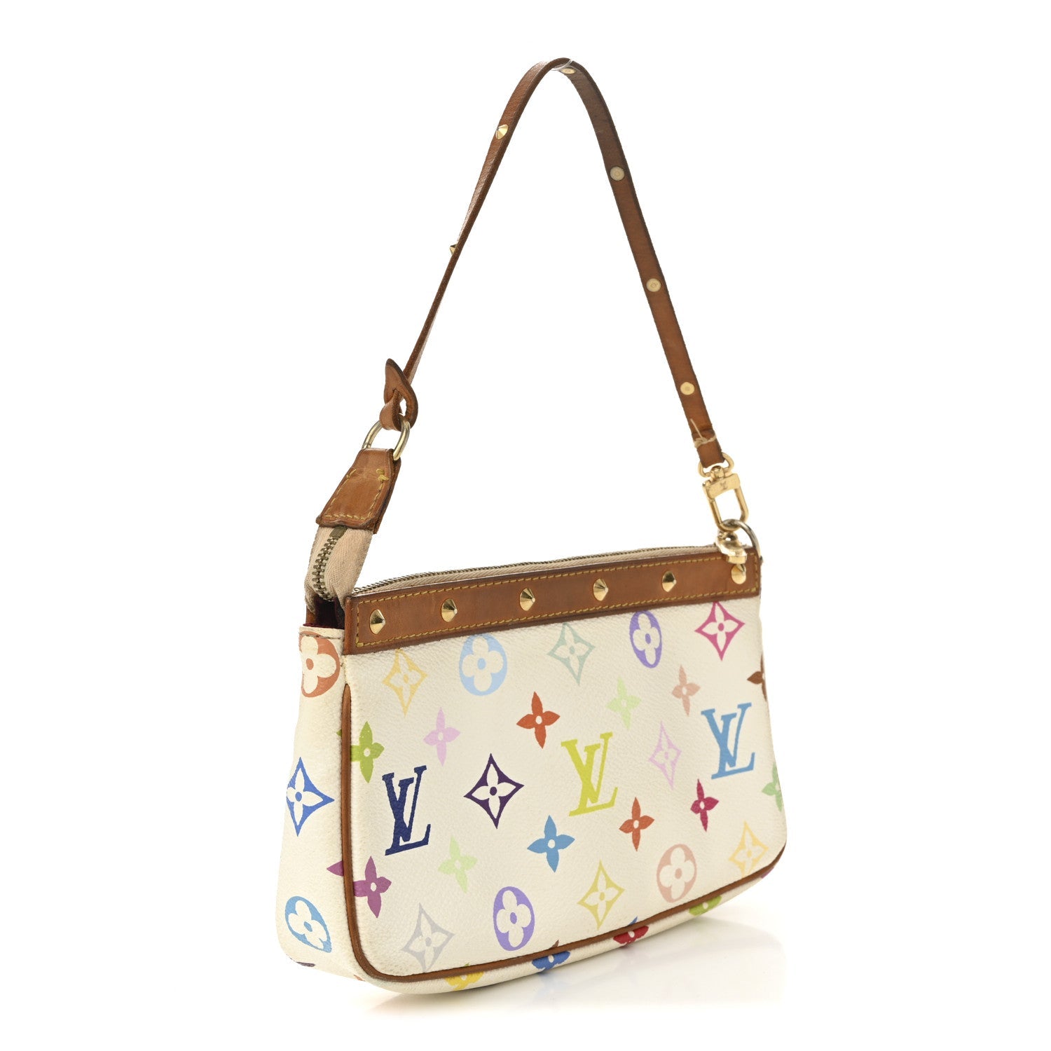Louis Vuitton Monogram Multicolor Pochette Accessories White