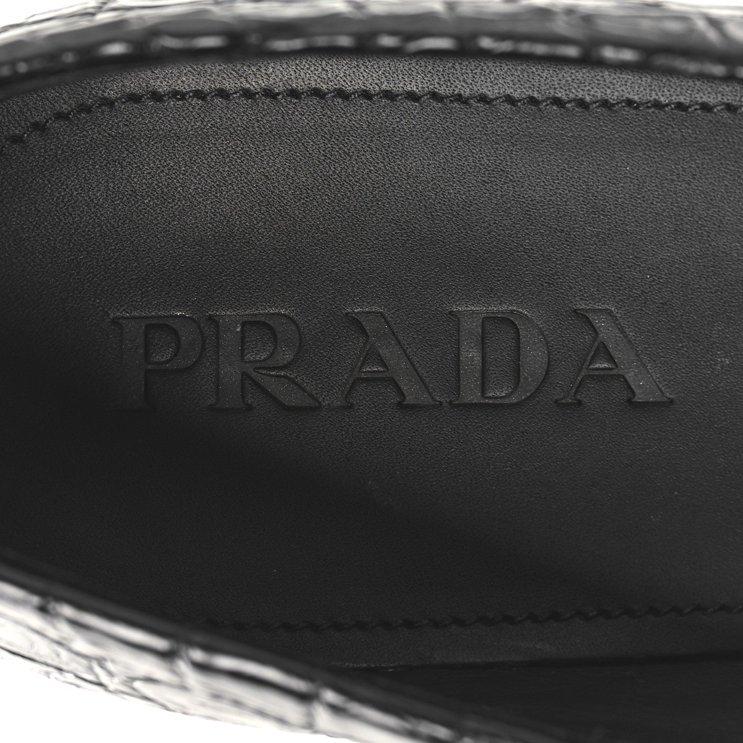 Prada Crocodile Mens Loafers 7 Black