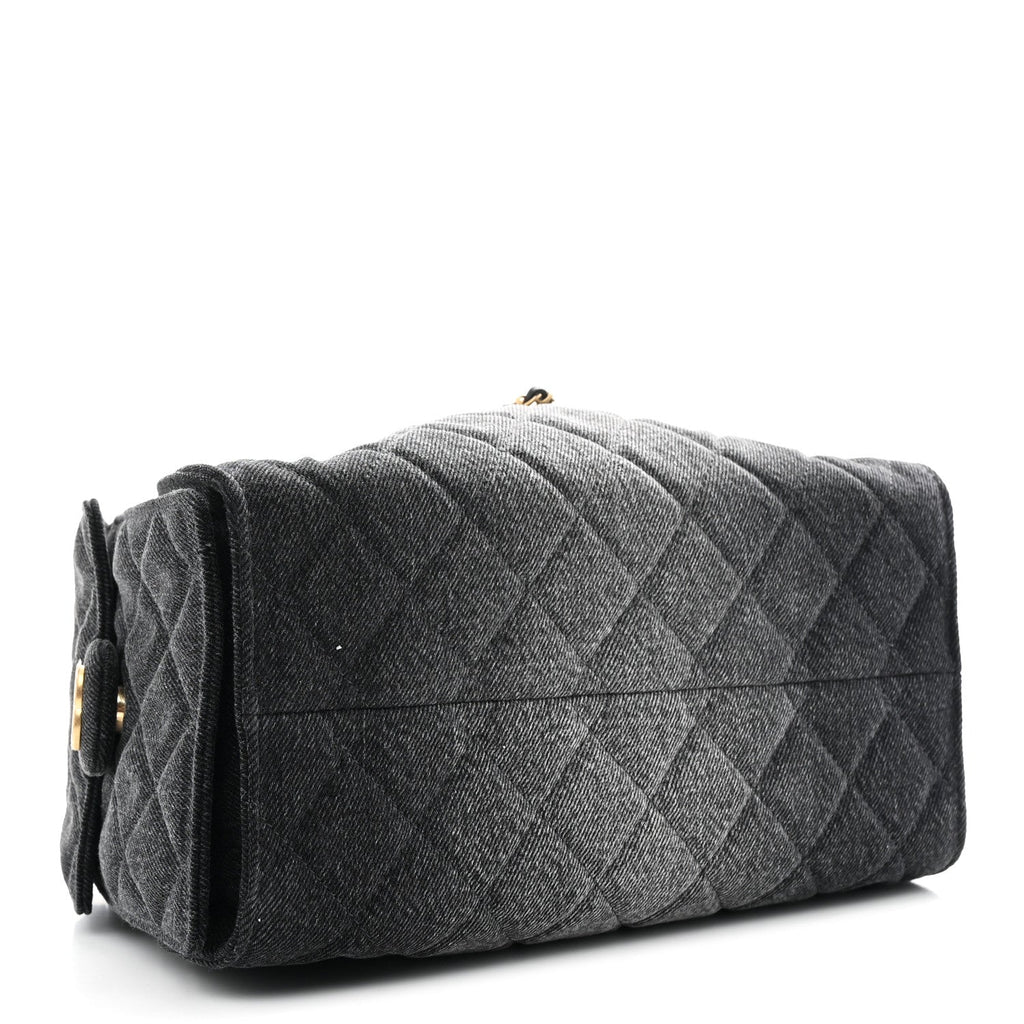 Chanel Washed Denim Quilted Small Chanel 25 Handbag Black