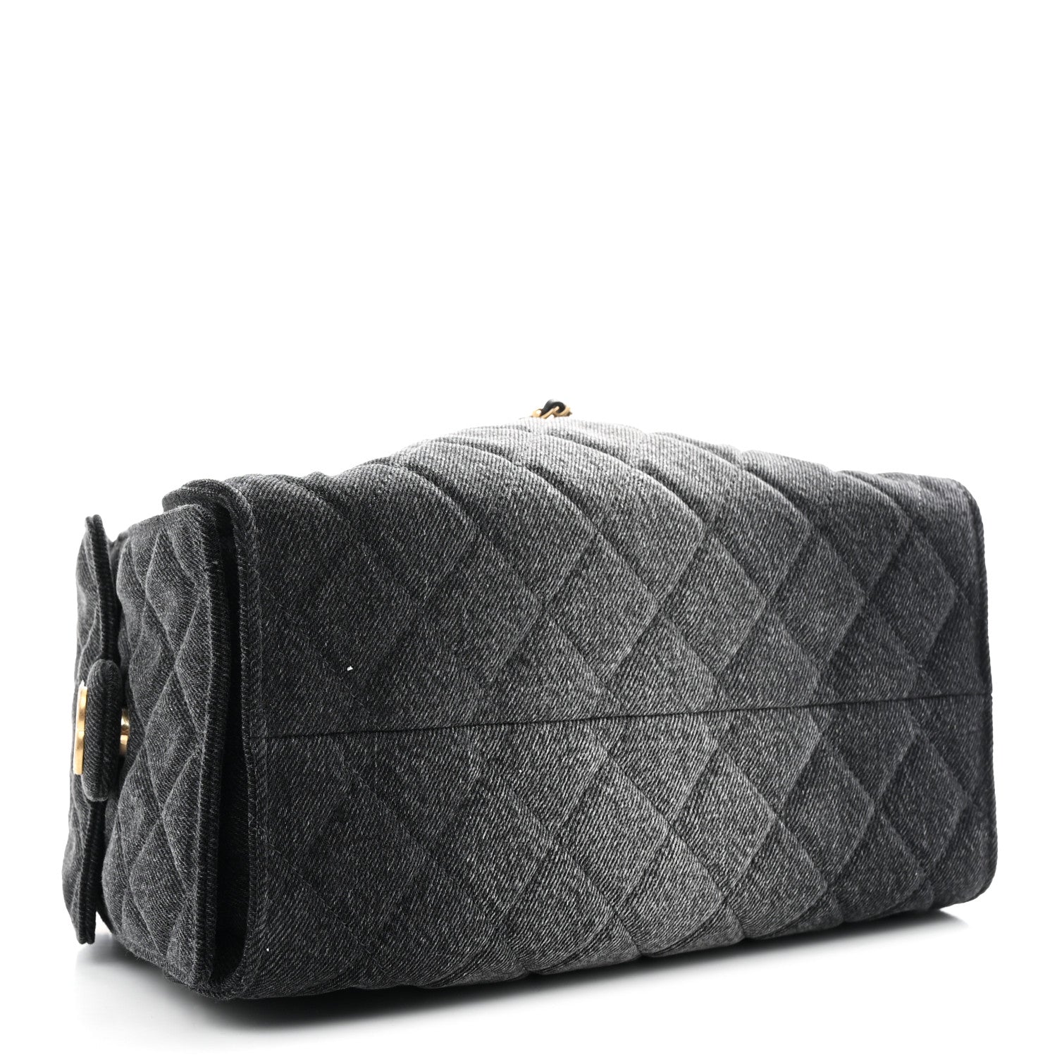 Chanel Washed Denim Quilted Small Chanel 25 Handbag Black